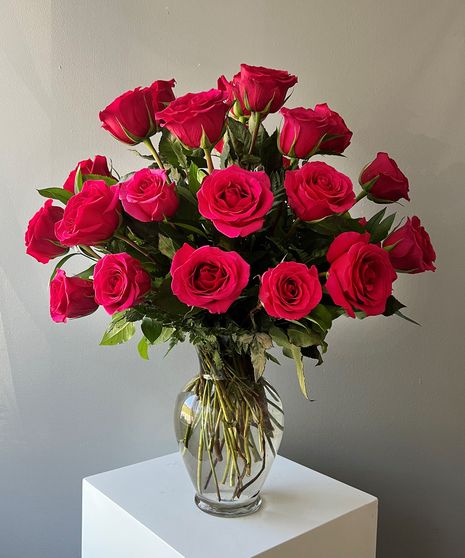 Two Dozen Rose Arrangement on Vase