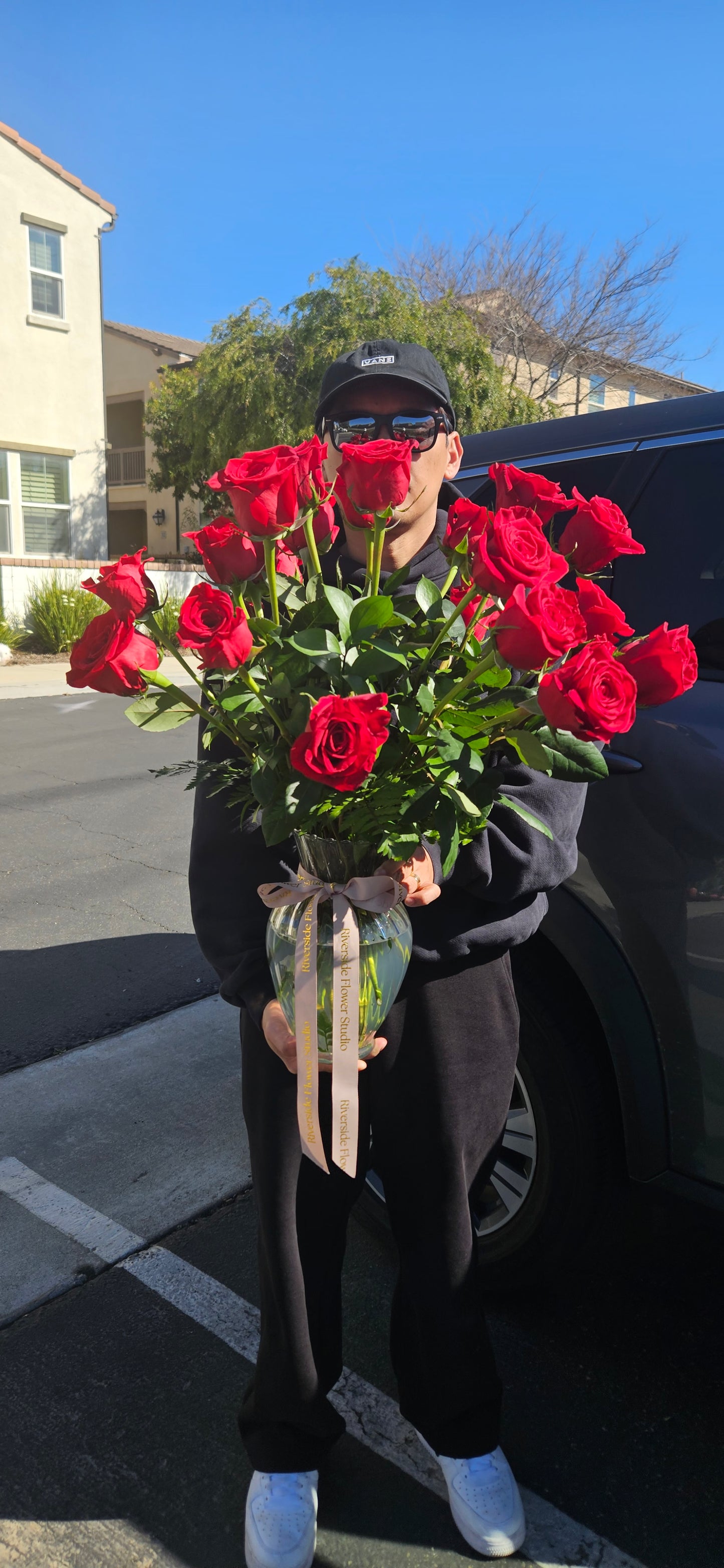 Two Dozen Rose Arrangement on Vase
